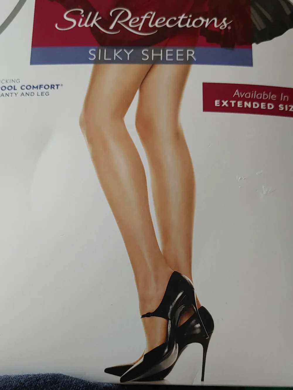 NWT Hanes Sz EF Silk Reflections Silky Sheer Control Top Sheer Toe Pantyhose